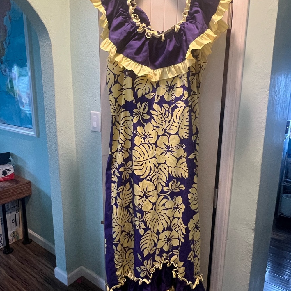 Floral Purple and Yellow Dress